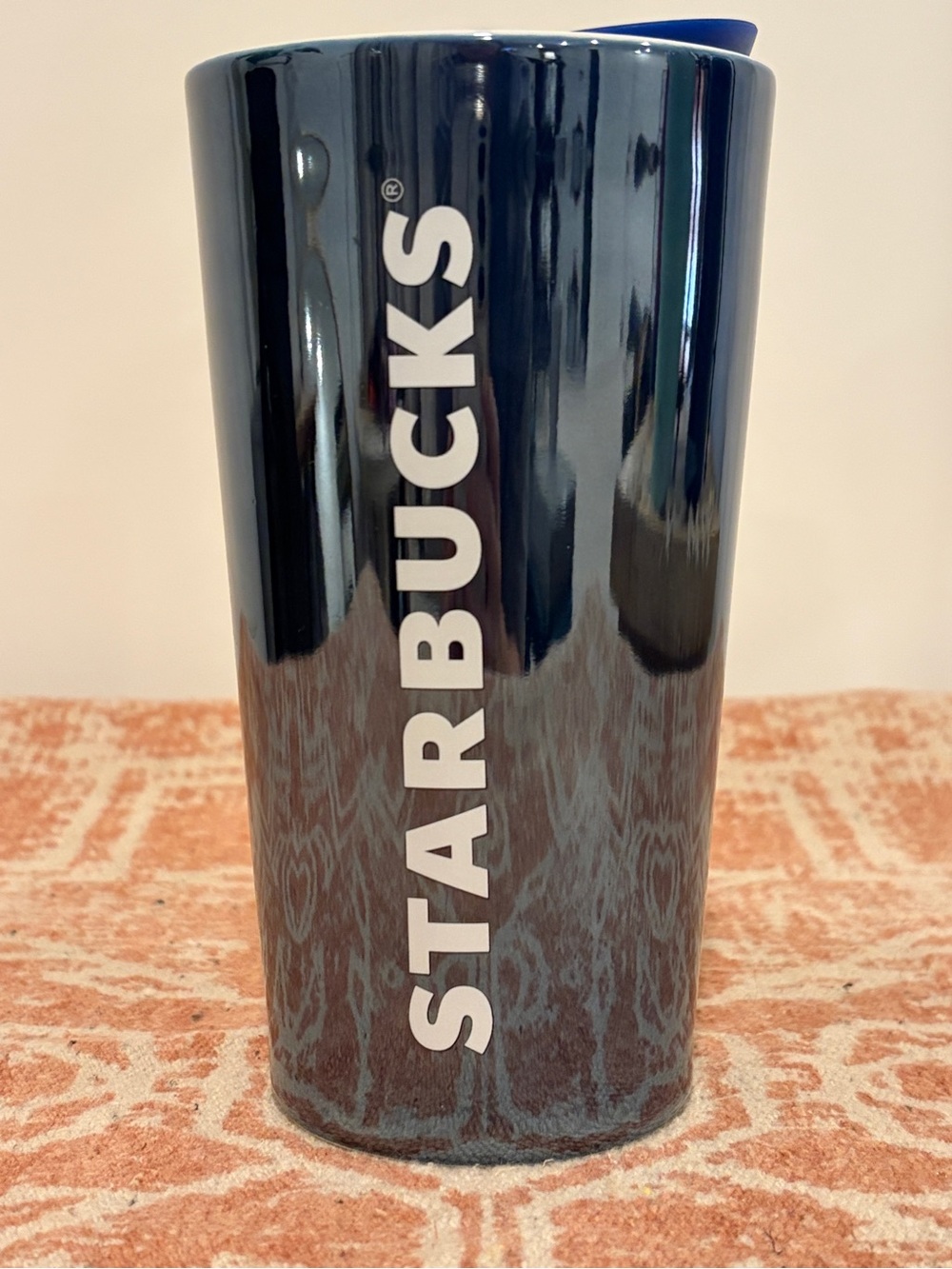 Starbucks 12 oz Blue 2023 Winter Night Iridescent Ceramic Travel Tumbler Mug